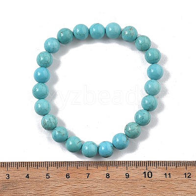 Natural Howlite Bead Stretch Bracelets BJEW-K212-B-011-1