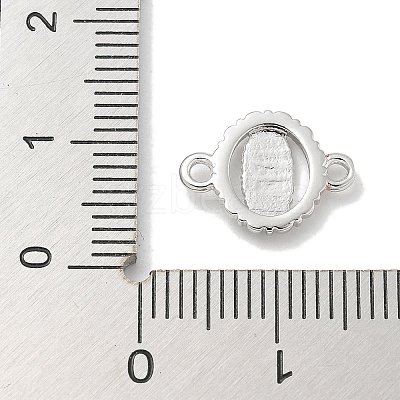 Rack Plating Brass Flat Round Connector Charms KK-L224-095P-04-1