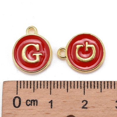 Golden Plated Alloy Enamel Charms ENAM-S118-03G-1