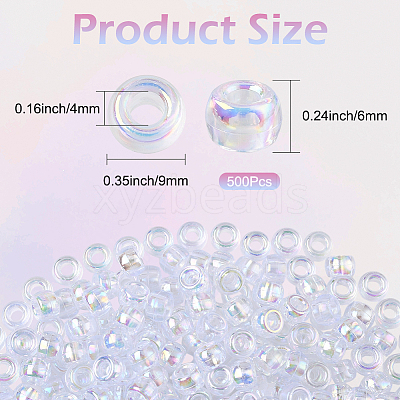 500Pcs UV Plating Acrylic Beads OACR-SP0001-85B-1