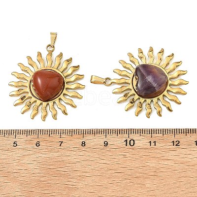Natural Mixed Gemstone Pendants PALLOY-JF06018-02-1