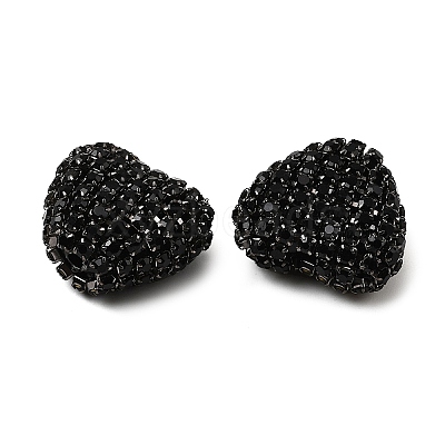 Sparkling Acrylic Heart Beads with Rhinestone Embellishment OACR-NH0001-02A-08-1