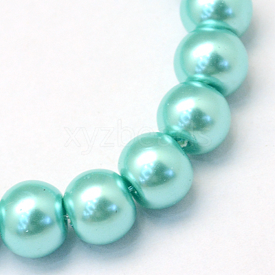 Baking Paint Pearlized Glass Pearl Round Bead Strands HY-Q003-4mm-65-1