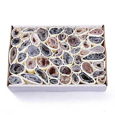 Natural Geode Agate Druzy Agate Display Decorations DJEW-I014-01B-1