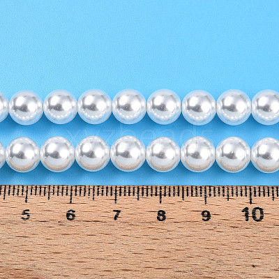 Baking Paint Pearlized Glass Pearl Bead Strands HY-N002-8mm-A12-1