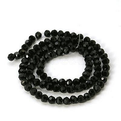 Faceted Glass Round Beads Strands X-GF4mmC27-1