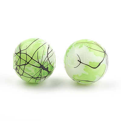 Drawbench & Baking Paint Glass Beads Strands LS-GLAA-S176-6mm-12-1