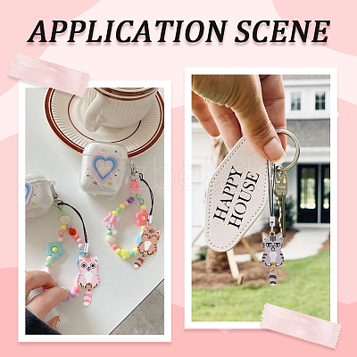 DIY Cat Alloy Enamel Pendants Mobile Straps Making Kit DIY-SC0025-53-1