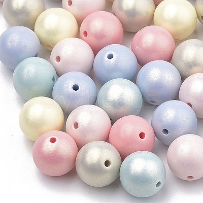 Spray Painted Style Acrylic Beads MACR-T010-8mm-1