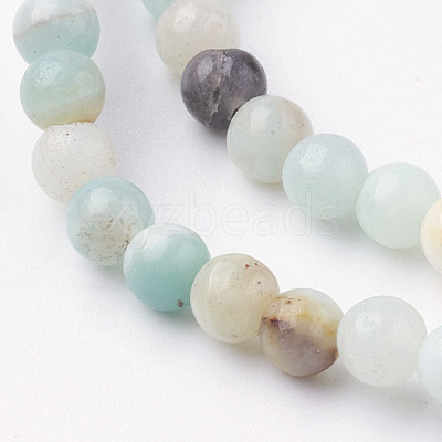 Natural Flower Amazonite Bead Strands G-G735-61-4mm-1