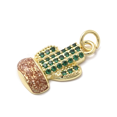 Brass Micro Pave Cubic Zirconia Pendants KK-A278-01A-01G-1
