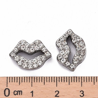 Alloy Crystal Rhinestone Slide Charms RSB475-4B-RS-1