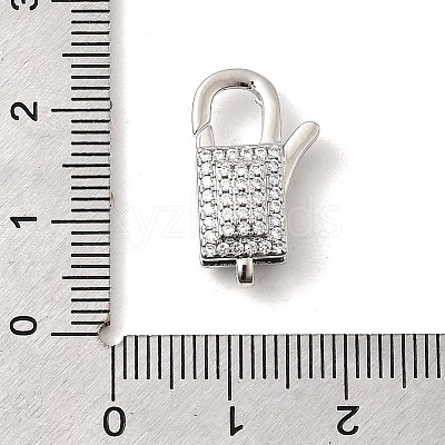 Brass Micro Pave Clear Cubic Zirconia Lobster Claw Clasps KK-A266-24A-P-1