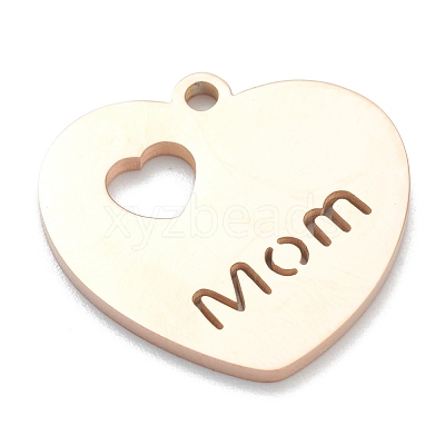 304 Stainless Steel Pendants STAS-B016-08RG-1