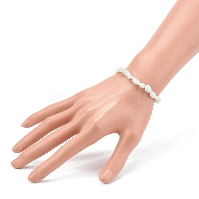 Natural Larimar Stretch Beaded Bracelets X-BJEW-JB05929-02-1