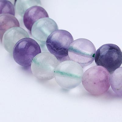 Natural Fluorite Beads Strands G-P318-05-6mm-1