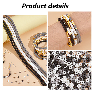 12 Strands 3 Colors Handmade Polymer Clay Beads Strands CLAY-PH0001-96B-1