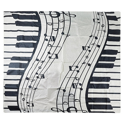 Piano Pattern Linen Tablecloth AJEW-WH0528-69B-1