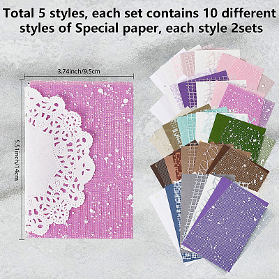10 Sets 5 Colors Invitation Card Scrapbook Paper Pad DIY-SP0004-48-1