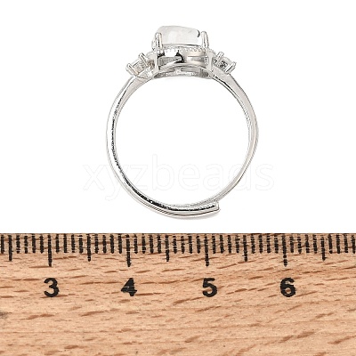 Brass Micro Pave Cubic Zirconia Finger Rings CU-CBA260E-11P-1