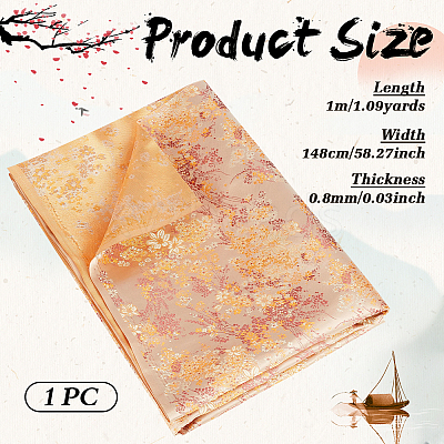 Chinese-style Flower Pattern Polyester Fabric for Clothing & Home Decor DIY-WH0622-735C-1