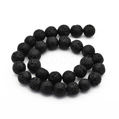 Natural Lava Rock Round Bead Strands X-G-M169-14mm-03-1