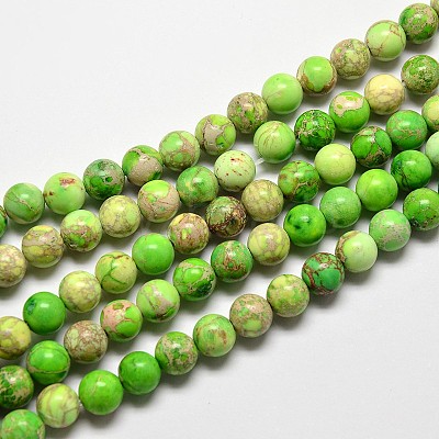Natural Imperial Jasper Beads Strands G-I122-8mm-01-1