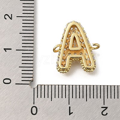 Brass Micro Pave Cubic Zirconia Letter Links X-KK-I717-04A-1