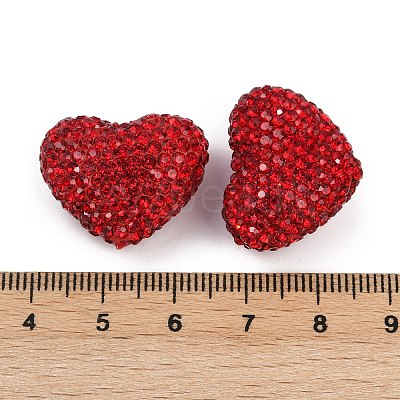 Heart Shaped Polymer Clay Rhinestone Beads CLAY-NH0002-02D-1
