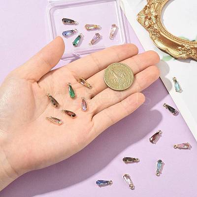 20Pcs 10 Colors Faceted Glass Charms GLAA-FS0002-64-1