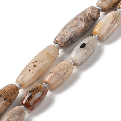 Natural Mexican Lace Agate Beads Strands G-NH0010-I03-01-1