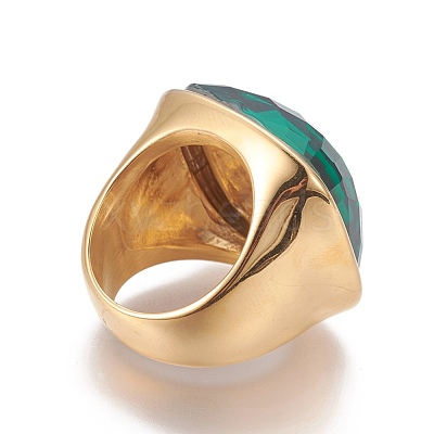 Ion Plating(IP) 304 Stainless Steel Finger Rings RJEW-E157-38G-02-1