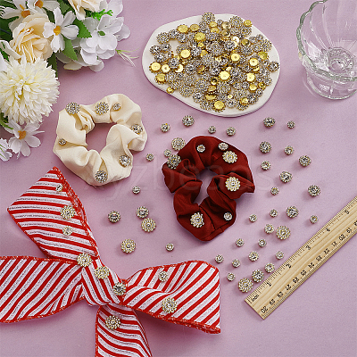 200PCS 4 Style Flower Alloy Glass Sew on Rhinestone FIND-FG0004-40G-1