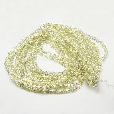 Electroplate Glass Beads Strands EGLA-D018-8x8mm-70-1