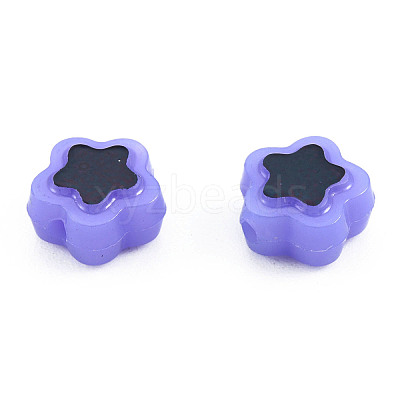 Plating Opaque Acrylic Beads OACR-N136-01G-1