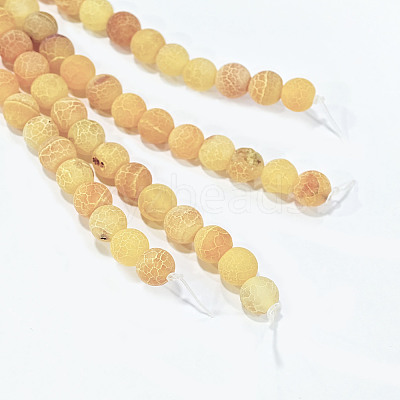 Natural Weathered Agate Beads Strands G-G589-8mm-02-1