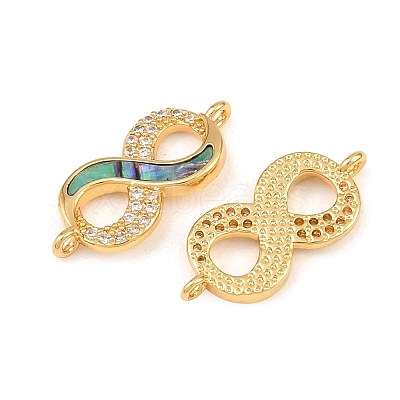 Natural Paua Shell Infinity Link Connector Charms KK-Z140-05G-1