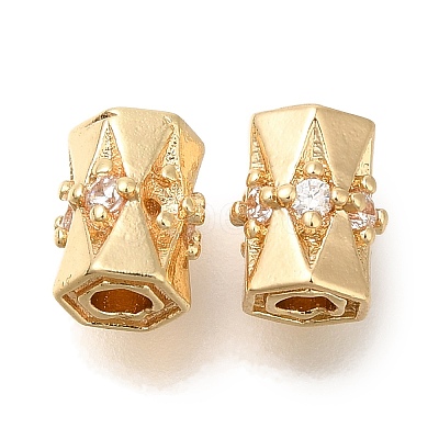 Brass Micro Pave Cubic Zirconia KK-Q001-07G-1