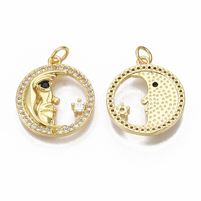 Brass Micro Pave Cubic Zirconia Pendants ZIRC-T014-025-NF-1