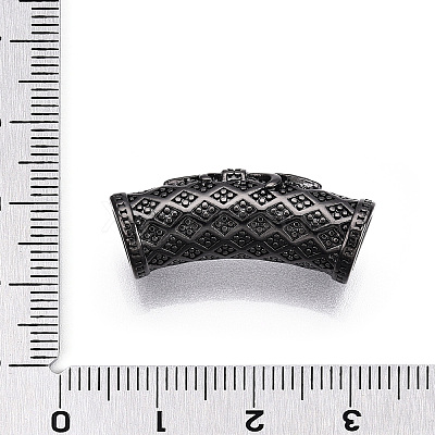 Brass Micro Pave Cubic Zirconia Tube Beads ZIRC-T004-60B-1