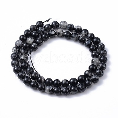 Natural Black Tourmaline Beads Strands G-F666-05A-4mm-1