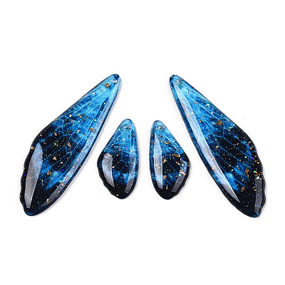 Transparent Resin Wing Earrings Pendants FIND-TAC0006-60C-1