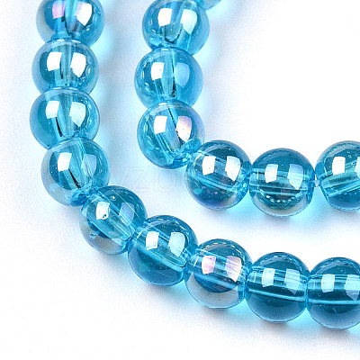 Electroplate Transparent Glass Beads Strands GLAA-T032-T4mm-AB06-1