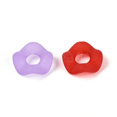Frosted Transparent Acrylic European Beads OACR-Q197-05-1