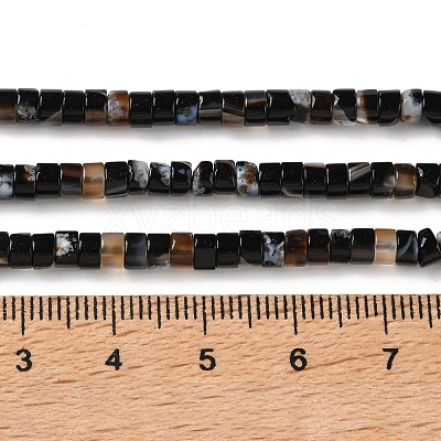 Natural Black Flower Agate Beads Strands G-H230-95-1