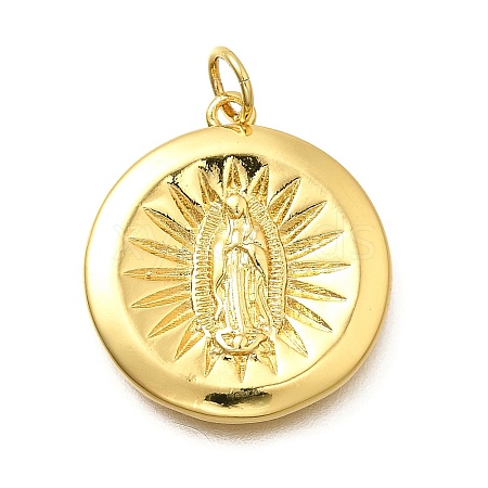 Virgin Mary Brass Pendants KK-S508-27G-03-1