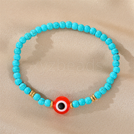 Boho Evil Eye Beaded Bracelet for Women - Turkish Eye Stretchy Wristband ST4032024-1