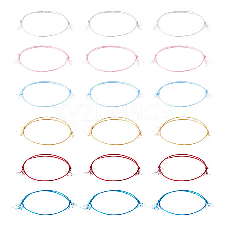 30Pcs 6 Colors Polyester Braided Cord Bracelet Making AJEW-TA00047-1
