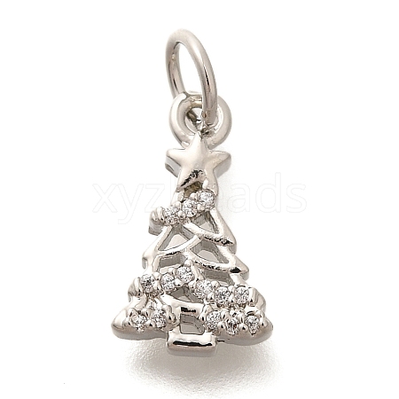 Rack Plating Brass Micro Pave Cubic Zirconia Charms KK-H508-30P-1