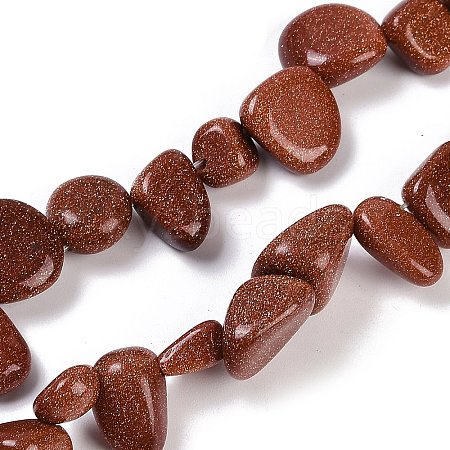 Synthetic Goldstone Nuggets Beads Strands G-B125-A07-01-1